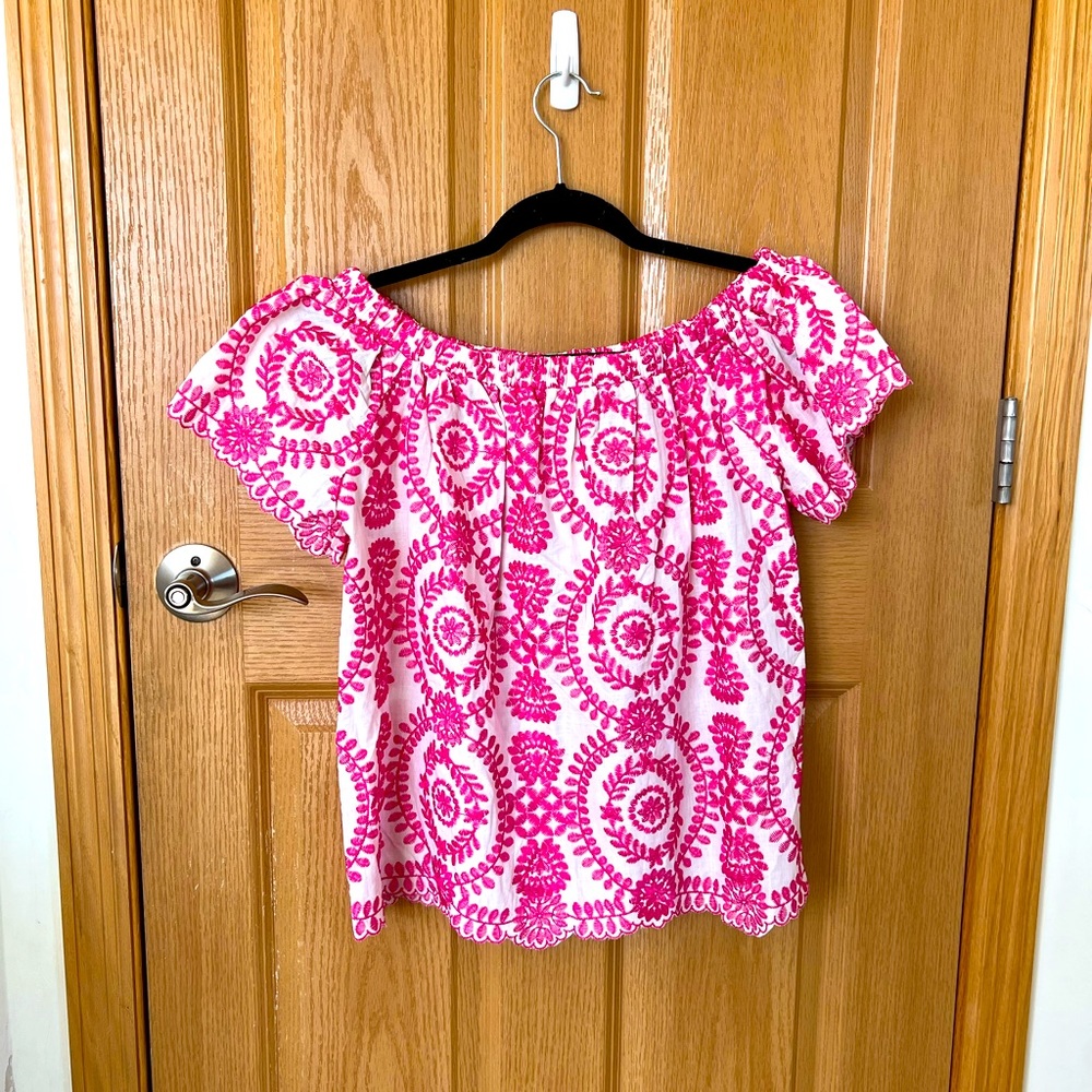 🌟NWOT🌟 PINK LILY Embroidered Off The Shoulder Top
